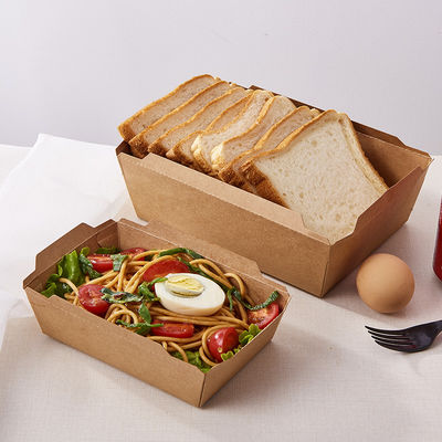 Caixa do empacotamento de alimento do papel de embalagem com a tampa clara do ANIMAL DE ESTIMAÇÃO para a salada, padaria