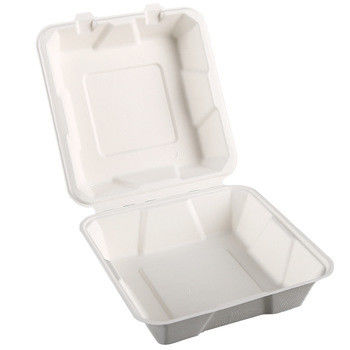 8&quot;” caixa Compostable do hamburguer da parte superior X8 para o empacotamento de alimento