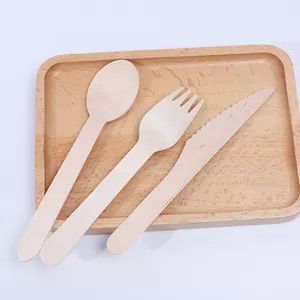 Cutelaria de madeira 160mm Compostable amigável para viagem de Eco